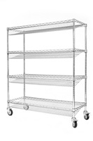Étagère de rangement personnalisée en acier inoxydable de gros d'usine/chariot en rack