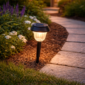 Lampada solare da giardino, plastica, 10,5 x 38 cm. Protezione IP44 - Product Image 4