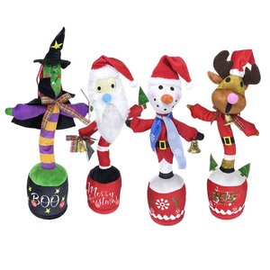 Kerstmis elektrische muzikale dansen santa claus pluche pop duurzame kerstman model ornamenten | NL