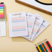50 hojas para hacer lista Bloc de notas color para hacer lista notas adhesivas Bloc de notas adhesivo planificador diario portátil lista de verificación de comestibles Bloc de notas