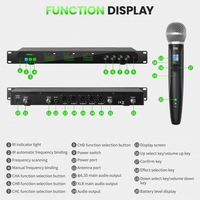 Microphone dynamique sans fil professionnel XTUGA LSY-104 True Diversity cardioïde 4 canaux avec suppression du bruit et connecteur XLR métallique