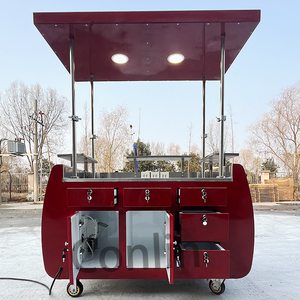 小型食品用パスタステーションキオスク折りたたみ式フードカートキオスクホットドッグプッシュカート - Product Image 3