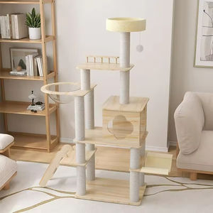 Lusso moderno gatto albero torre di legno Pet casa con struttura arrampicata lettiera modello animale contemporaneo Scratcher House per gatti - Product Image 6