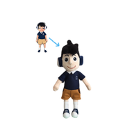 Poupée douce en peluche jouets personnalisés poupées en peluche garçon avec vêtements et écouteurs casque jouet fabricant Anime peluche animal personnalisé