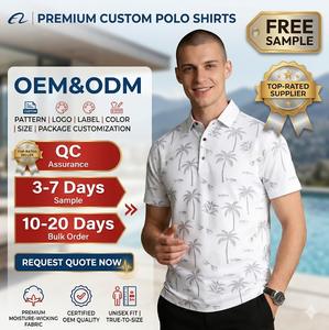 Customised Mens Polo Shirt Cotton Men's T-shirts Oversized Men's Shirts Anti-pilling Customized logo Embroidery ODM - Product Image 1