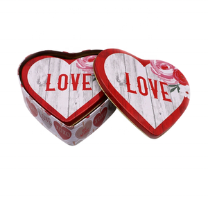 กล่องลูกกวาดหลากสีกระป๋องรูปหัวใจสำหรับทำเค้กขนมขบเคี้ยวกล่องของขวัญช็อกโกแลตเคลือบดีบุกน่ารักสำหรับวันวาเลนไทน์ - Product Image 5