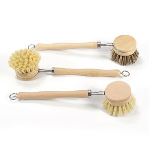 Eco Bamboo Handle Replacement Head Dish <b>Brush</b> Kitchen <b>Scrub</b> <b>Brush</b> with Natural Fiber Bristles - Product Image 2