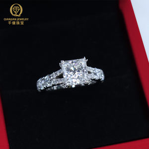 Bague en diamant de laboratoire de haute qualité D VVS Or blanc 14K 18K Bijoux en or Diamant de laboratoire cultivé en laboratoire Bague solitaire 1ct 2ct 3ct pour mariage - Product Image 2