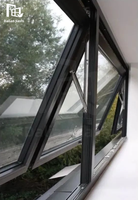 Enrouleur de chaîne à double vitrage, auvent en aluminium, dessus de fenêtre, fenêtres fixes, design moderne, fenêtre suspendue en aluminium.