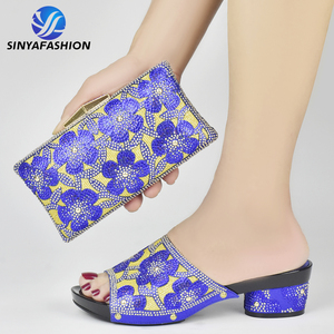 Bella signora partito <span class=keywords><strong>tacco</strong></span> <span class=keywords><strong>basso</strong></span> italiano <span class=keywords><strong>scarpe</strong></span> Set di alta qualità Pu <span class=keywords><strong>scarpe</strong></span> da abbinare alla borsa - Product Image 2