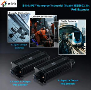 IP67等級防水ギガビットPoEエクステンダー90W 2ポート産業用イーサネットリピーター過酷な環境でのネットワーク拡張用 - Product Image 5