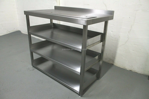 โต๊ะเสิร์ฟเครื่องดื่มสแตนเลส 4 ชั้น สำหรับร้านกาแฟ ร้านชานม และร้านอาหาร - Product Image 3