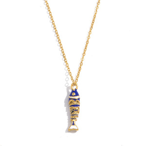 Collier avec pendentif en forme de poisson en acier inoxydable, forme d'animal coloré, pour les voyages - Product Image 5