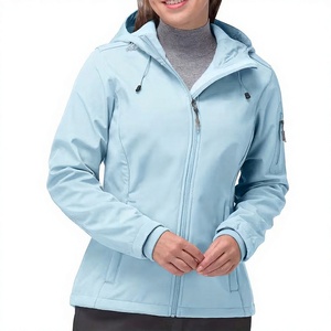 Good Quality <b>Plus</b> <b>Size</b> Waterproof Windproof Hooded Winter Softshell <b>Jacket</b> Custom Printed Logo Reversible Zipper Closure Women's - Product Image 1