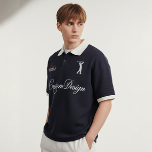 <span class=keywords><strong>Polo</strong></span> in <span class=keywords><strong>Maglia</strong></span> Waffle Personalizzata con Ricamo per Uomo, Stile Golf OEM, Maglione Texturizzato per Marchi di Abbigliamento Sportivo Premium - Product Image 1