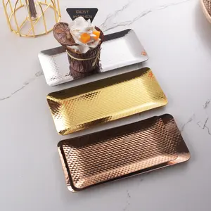 Modern Arabic wholesale price custom gold serving decorative design metal round hammered metal tray