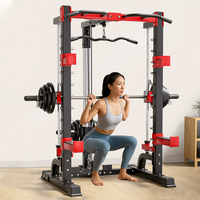 Equipo de Fitness Multifuncional Smith, Máquina de Sentadillas, Dominadas y Press de Banca para Gimnasio en Casa