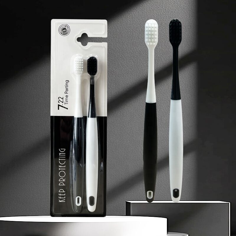 2 Pack Black and White Toothbrush