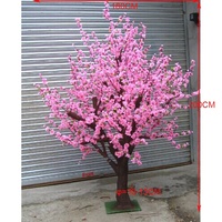 200cm Height Small Indoor Decorative Tree Fiberglass Artificial Peach Blossom Flower Tree