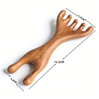 Meilleures ventes : Peigne de massage du cuir chevelu en bois de santal à 5 dents, peigne de massage des méridiens pour la relaxation de la tête