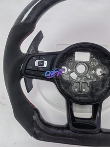 Volante Deportivo Personalizado de Fibra de Carbono con Luces LED y Levas de Cambio para VW - Volkswagen Serie MK5 <span class=keywords><strong>Golf</strong></span> GTI <span class=keywords><strong>R32</strong></span> Passat R36 Polo - Product Image 5