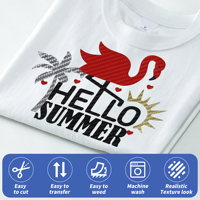 Vinilo Termotransferible PU HTV con Patrón de Bambú en Relieve, Película de Textura Suave para Ropa, Prensa de Calor, Plotter de Corte Renlitong