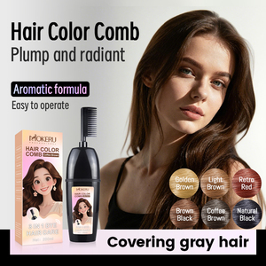 Tinte para el <span class=keywords><strong>Cabello</strong></span> Mokeru en Crema, Sin Amoníaco, a Base de Hierbas Naturales, Color Negro Marrón Oscuro Permanente para Todo Tipo de <span class=keywords><strong>Cabello</strong></span>, con Peine - Product Image 2
