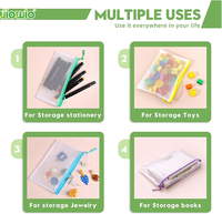 UIOWIO Carpeta de Archivos Transparente Personalizada de PVC TPU con Cierre, Bolsa de Documentos de Malla, Estuche con Cierre de Malla