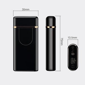 TECHNO Custom Logos Rechargeable Slim Arc Flip Top <b>Windproof</b> Durable Zinc Alloy Electric Handheld Coil Smoking Business Gifts - Product Image 2
