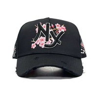 Envío Rápido, Gorra de Béisbol G5 Personalizada de 5 Paneles, Gorras de Béisbol Japonesas Bordadas Originales con Pedrería de Sakura