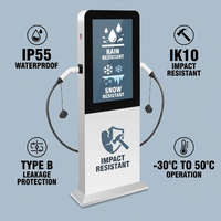 Chargeur de véhicule électrique pour publicité extérieure IP65 IK10 55 ° Chargeur secteur C sans écran noir avec revêtement anti-UV et palette renforcée