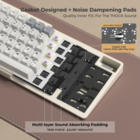 Clavier mécanique sans fil XVX K75 Pro à trois modes (sans fil/2,4 G/filaire USB), construction en aluminium, RVB, profil Cherry, touches pour jeux