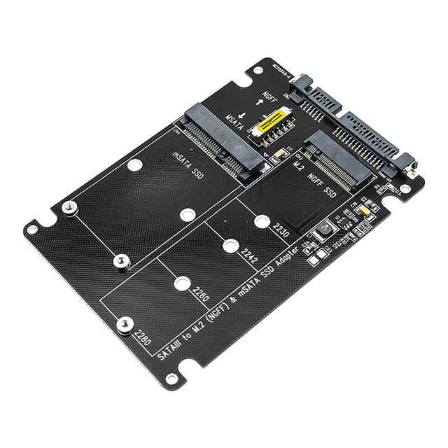 2.5 Inch SATA SSD Adapter for M.2 NGFF/mSATA, Plug & Play, Win/Mac Compatible