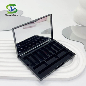 Boîtes carrées compactes pour fards à paupières et blush, 8 et 12 couleurs, écologiques, en ABS, neuves, vides, avec position <span class=keywords><strong>de</strong></span> pinceau haute <span class=keywords><strong>CD</strong></span>, revêtement UV, vente en gros - Product Image 1
