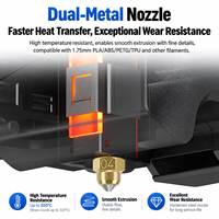 Bagian Printer 3D Kit Hotend Nozzle Bi-Metal dengan Pemanas Keramik 24V 60W Aliran Tinggi Dapat Diganti untuk Elegoo Centauri Carbon 2