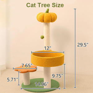 ต้นไม้แมวรูปฟักทอง บ้านแมวแสนสบาย นุ่มฟู พร้อมเสาข่วนทำจากใยไซซอล - Product Image 5
