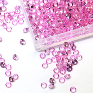 Zaffiro Rosa Naturale, Gemma Sciolta Rotonda 1.0-3.0mm, <span class=keywords><strong>Pietra</strong></span> <span class=keywords><strong>di</strong></span> Grado A+ con Prezzo Competitivo per Carato Direttamente dalla <span class=keywords><strong>Fonte</strong></span> - Product Image 1