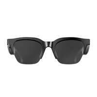 Lunettes de soleil polarisées rondes sans fil unisexes de créateur – Confortables pour l'extérieur, monture demi-cerclée, Dot E60 Noir SMART Adulte avec boîte