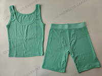 Kedatangan Baru 2026 Set Loungewear 2 Potong Wanita Y2K, Sweatshirt Terry dan Celana Pendek di Atas Lutut Model Skinny Fit, Tipe Atasan
