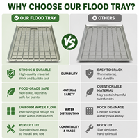 Grande table de serre à plateaux roulants simples, plateau hydroponique ABS à flux et reflux 4x4 4x8, plateau d'inondation agricole