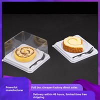 Boîte d'emballage alimentaire carrée transparente en PET de 4 pouces pour gâteau au lait frais, mousse, mille-feuille, fromage à emporter