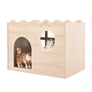 Neuankömmling Indoor Wooden Cat House Pet Kennel für kleine Katzen Hunde