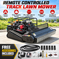 Harga Pabrik RC Crawler Flail Lawn Mower KOOP Tenaga Diesel Lebar Pemotongan 800mm1200mm Crawler Lawn Mower