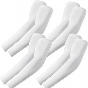 Mangas de protección solar UV blancas personalizadas OEM, elásticas de spandex, para baloncesto, ciclismo, pesca, ropa deportiva. - Product Image 1