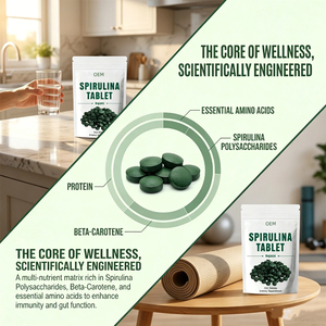 Tabletas de Espirulina Natural al por Mayor, Marca Privada OEM, Superalimento Vegano, Rico en Proteínas, Hierro y Minerales, Suplemento Diario para el Bienestar - Product Image 2