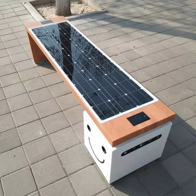 Wifi Charging Solar Panel Bench  Park Bench USB Smart Solar Bench