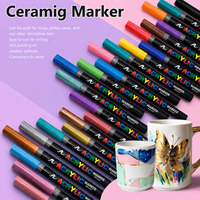 24 marqueurs acryliques de couleurs, système de contrôle automatique de l'encre avec pointe pinceau souple, stylos à peinture acrylique pour la peinture sur roche, les loisirs créatifs