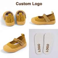 Chaussures de marche pour bébés filles en tricot personnalisé, fermeture auto-agrippante, légères, respirantes, antidérapantes, baskets plates décontractées, tige en polyester