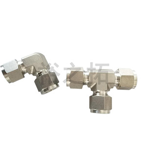 Raccord en T à compression en acier inoxydable, corps forgé de qualité 304, filetage fin, type réducteur - Product Image 4