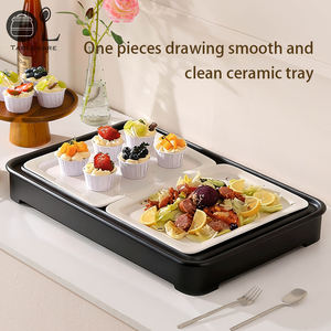 OULU - Bandeja de Exhibición Reutilizable de Acero Inoxidable con Tapa Enrollable Transparente <span class=keywords><strong>para</strong></span> Servir Alimentos, Pasteles, Postres, Hoteles y Restaurantes - Product Image 5